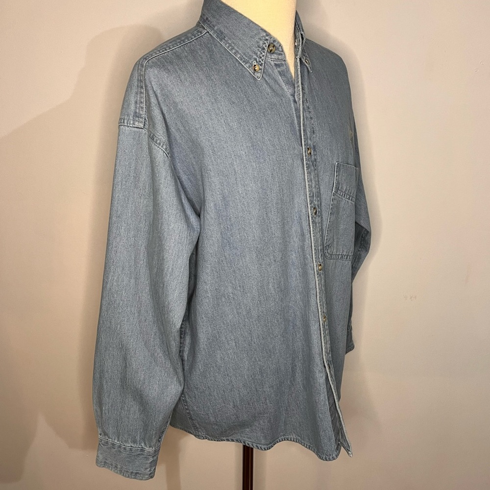 SOLD 6/4 Harbour Glen Vintage Miller Light Logo Denim Shirt - Picture 10 of 12